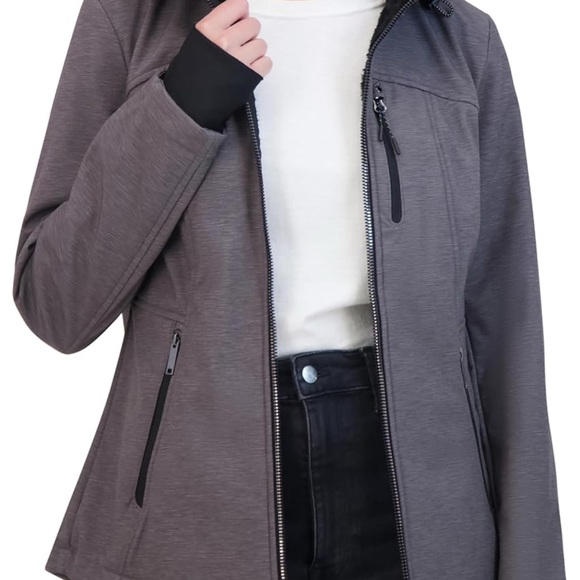 HFX Outdoors Womens Water Wind Resistant Heat Retention Jacket XL Gray Black - Picture 2 of 16